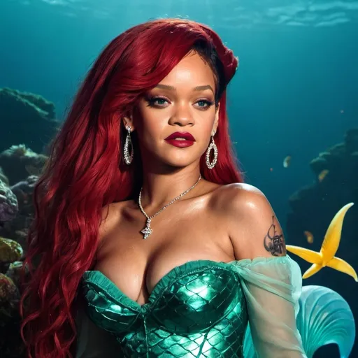 Prompt: Rihanna as Ariel