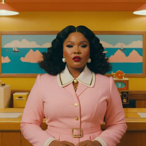 Prompt: Lizzo in a Wes Anderson world
