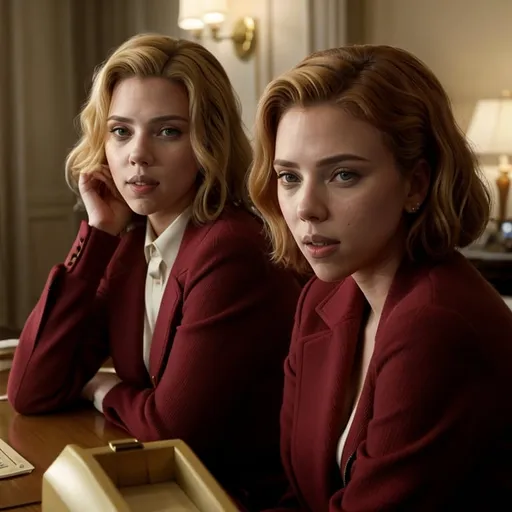 Prompt: Scarlett Johansson in a Wes Anderson movie 