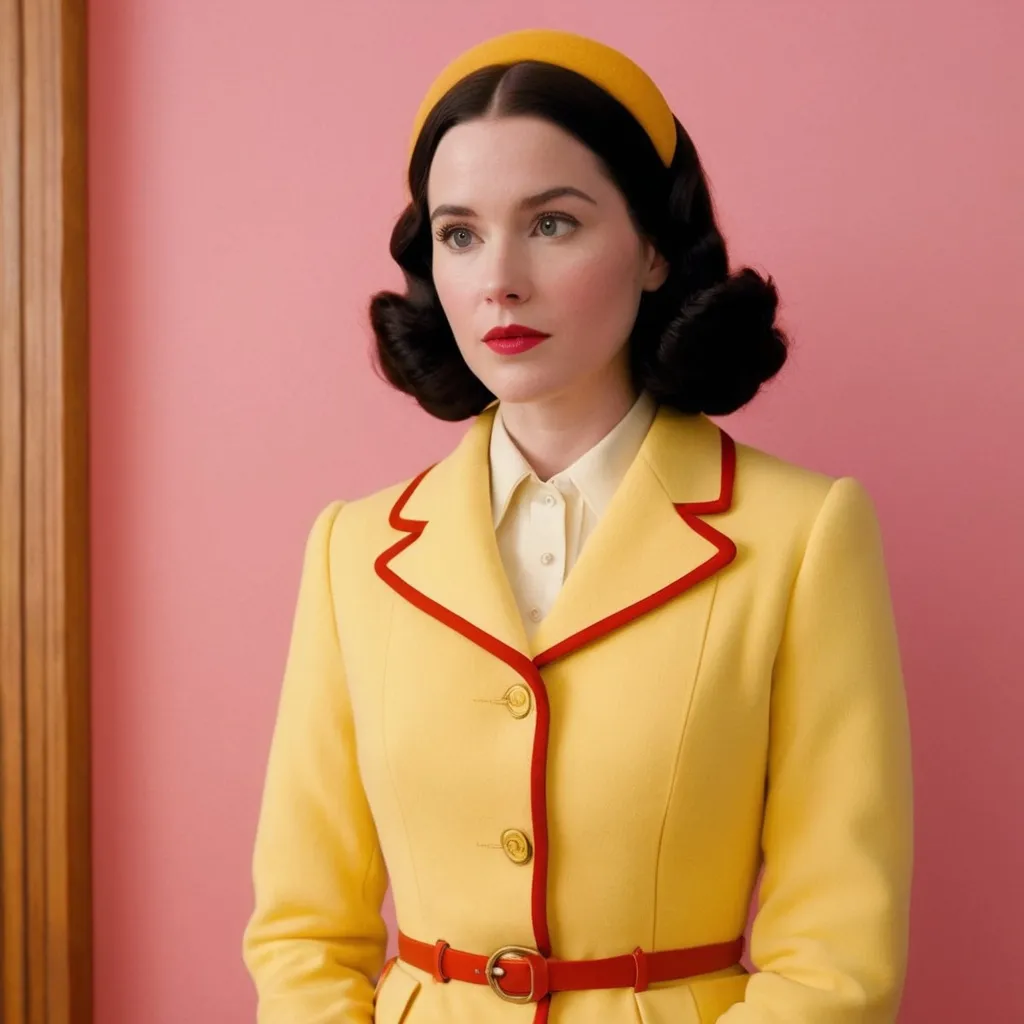 Prompt: Snowhite
 in a Wes Anderson Movie