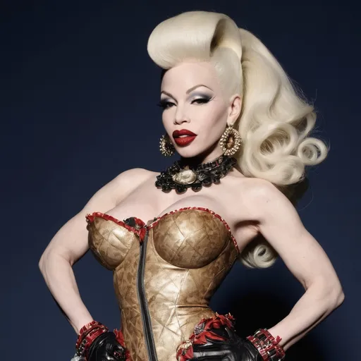 Prompt: Amanda Lepore wearing Jean Paul Gaultier