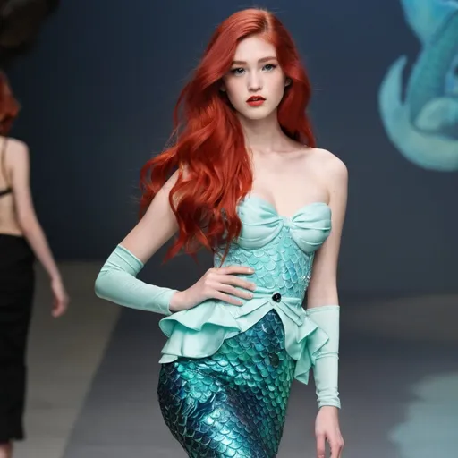 Prompt: Ariel the mermaid wearing Miu Miu