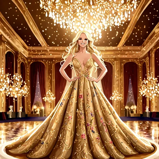 Prompt: Britney Spears wears Gucci dress