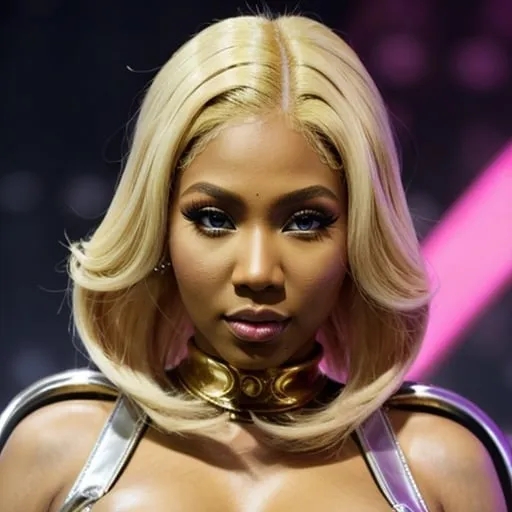 Prompt: Nicki Minaj blonde like Barbarella 