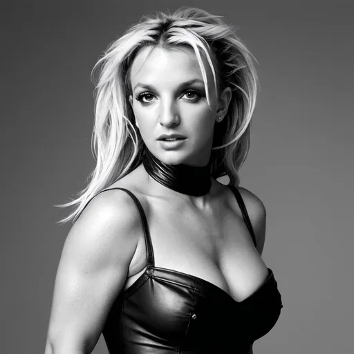 Prompt: Fashion photography Britney Spears in classic black and white style, crisp details, very high contrast, elegant avantgarde poses, vintage aesthetic, herb ritts, studio setting, minimalistic composition, high quality, classic, black and white, elegant poses, crisp details, high contrast, studio setting, minimalistic composition, white background
