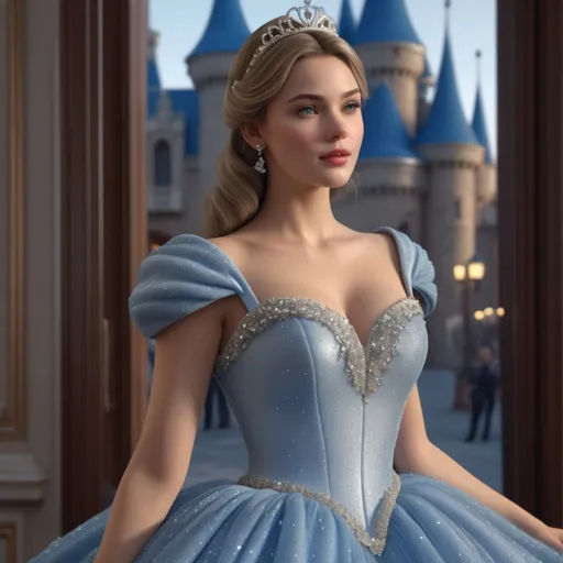 Prompt: Hyper realistic 64k 3d Cinderella in hyper realistic and very detailed 64 3d hd, wearing a Valentino dress and heels outfit, very detailed Valentino dress 64k Reflex ultra hd quality and very detailed heels 64k ultra hd quality 