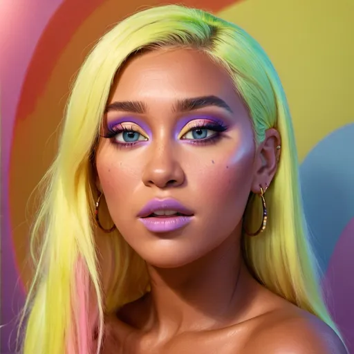 Prompt: Kesha with Fenty Beauty makeup 