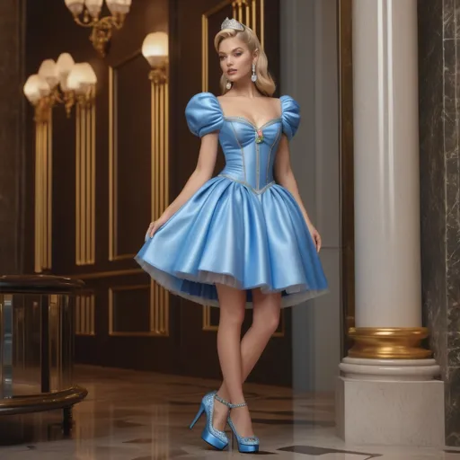 Prompt: Hyper realistic 64k 3d Cinderella in hyper realistic and very detailed 64 3d hd, wearing a Gucci minidress and heels with platform outfit, very detailed Moschino dress 64k Reflex ultra hd quality and very detailed Moschino heels 64k ultra hd quality 