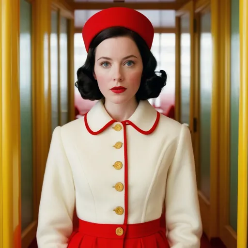 Prompt: Snow White
 in a Wes Anderson Movie