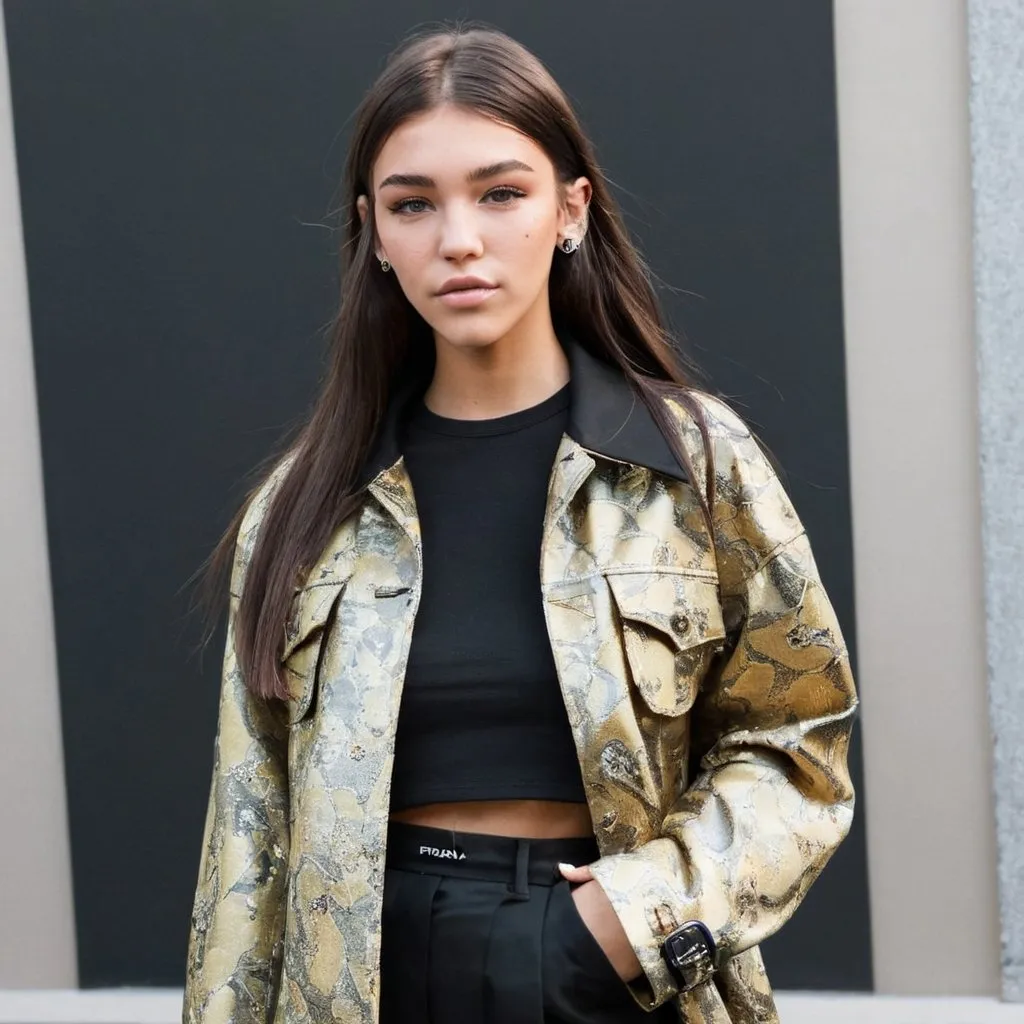 Prompt: Madison Beer wearing Prada