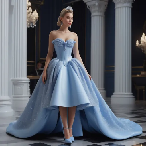 Prompt: Hyper realistic 64k 3d Cinderella in hyper realistic and very detailed 64 3d hd, wearing Balenciaga and heels outfit, very detailed Balenciaga  dress 64k Reflex ultra hd quality and very detailed Balenciaga heels 64k ultra hd quality 