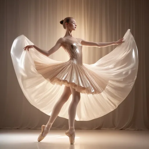 Prompt: Latex Chanel dress with ballerina 