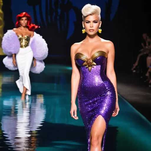 Prompt: Ursula from the Little Mermaid  wearing Dsquared2
