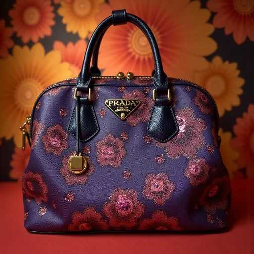 Prompt: (Prada iconic bag), luxurious texture, sleek design, high fashion elegance, vibrant fashion colors, sparkling accents, ultra-detailed stitching, refined luxury aesthetics, sophisticated ambiance, soft focused background for emphasis, warm lighting, engaging visual appeal, HD quality, evoking a sense of desire and style.