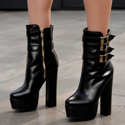 Prompt: Jeremy Scott high heels boots 