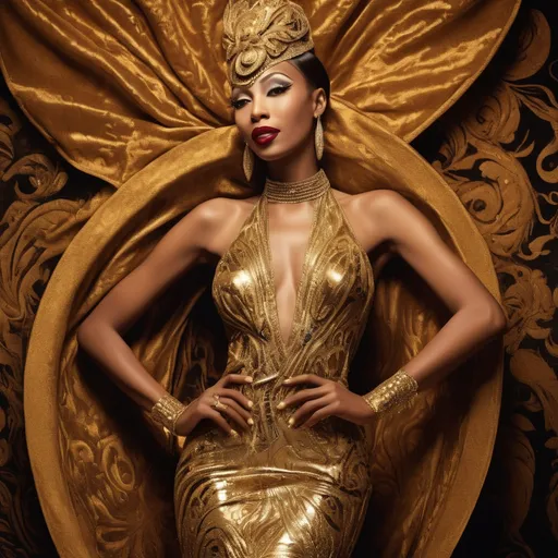 Prompt: Josephine Baker wearing Versace