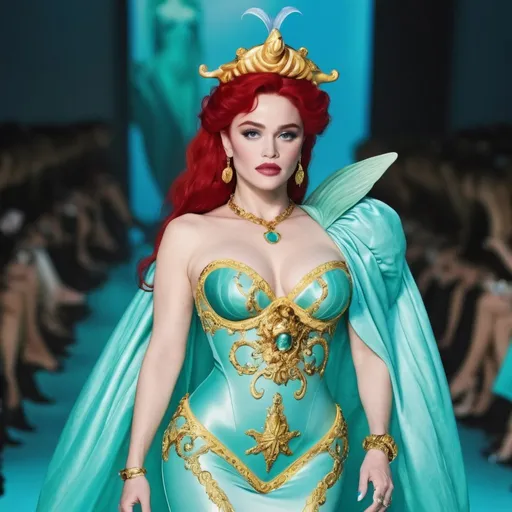Prompt: Madonna as Ariel wearing Versace 