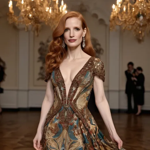 Prompt: Jessica Chastain wearing Etro