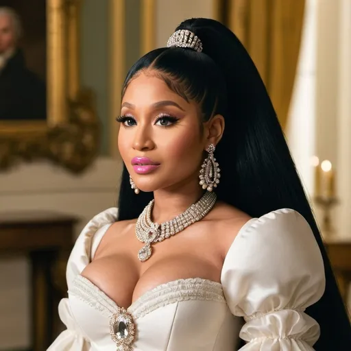 Prompt: Nicki Minaj as in a Bridgerton episode