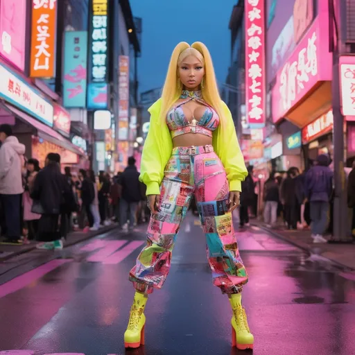 Prompt: Nicki Minaj wearing Miu Miu Harajuku inspo