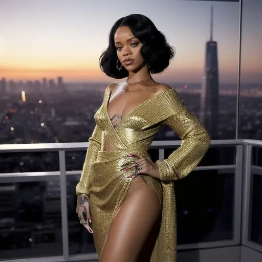Prompt: Rihanna wearing Miu Miu