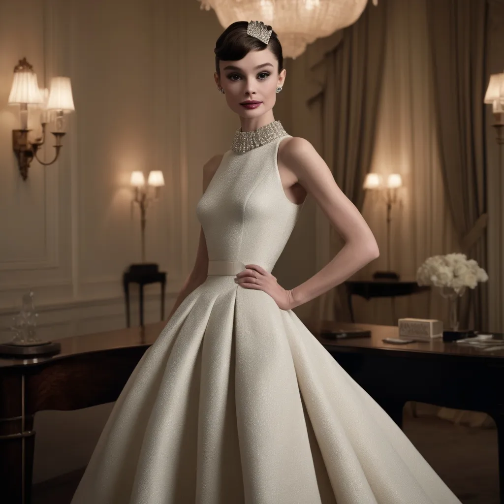 Prompt: Audrey Hepburn wearing Balenciaga