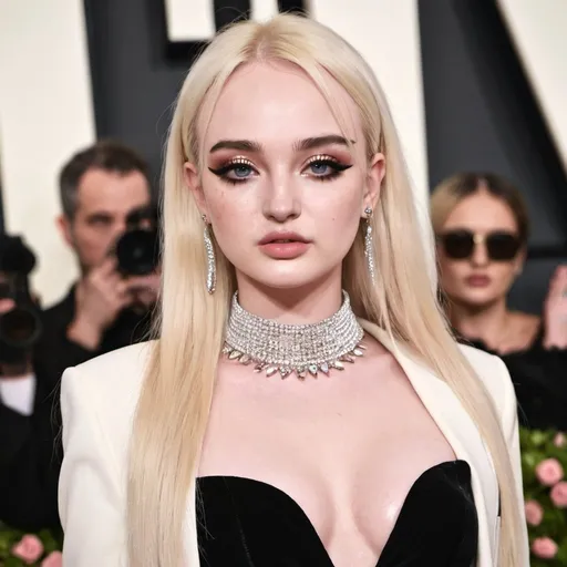 Prompt: Kim Petras wearing Tom Ford