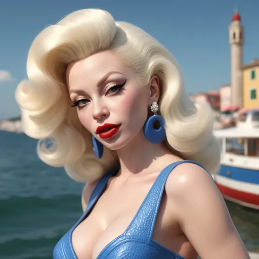 Prompt: Hyperrealistic 3D Amanda Lepore in 90s italian Rimini seaside summer and hot fashion Moschino, photorealistic, accurate features, Moschino outfit, high resolution 64k, detailed textures, realistic lighting, Rimini seaside backdrop, sophisticated, elegant, photorealism, Italian fashion, 90s style, high quality, Moschino, detailed design, accurate, realistic rendering, lifelike, professional, professional lighting 