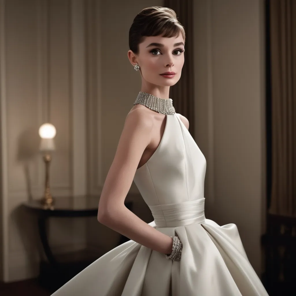 Prompt: Audrey Hepburn wearing Balenciaga