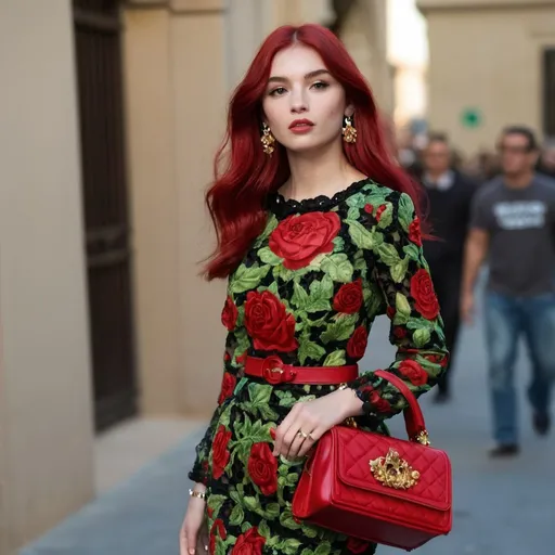 Prompt: Ariel wearing Dolce&Gabbana