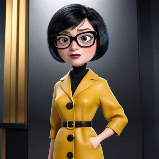 Prompt: Edna Mode wearing Prada total look 