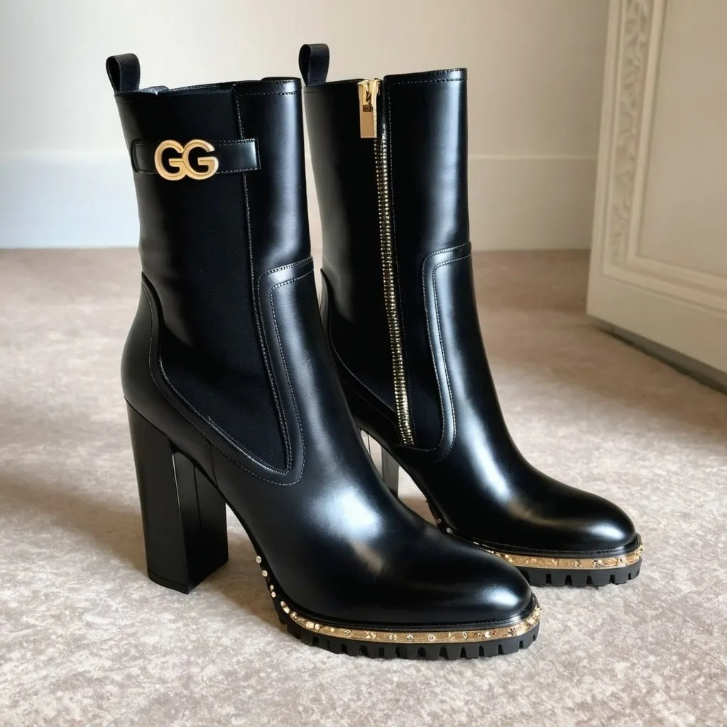 Prompt: Dolce&Gabbana heels boots 