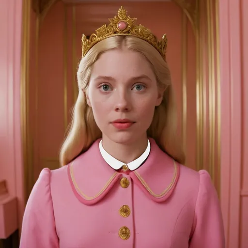 Prompt: Princess Aurora but in a Wes Anderson Movie