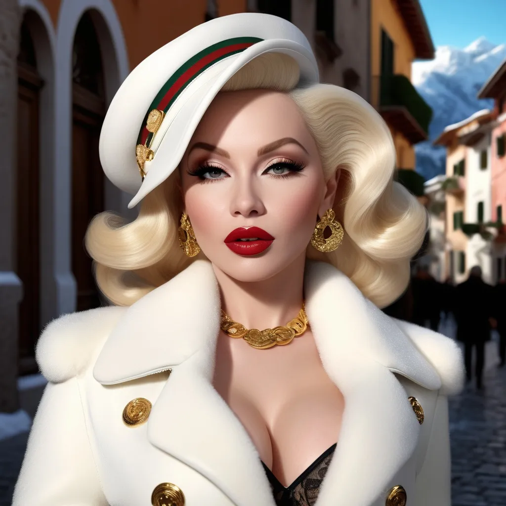 Prompt: Hyperrealistic 3D Amanda Lepore in 80s italian Courmayeur winter and cold fashion, photorealistic, accurate features, Versace outfit, high resolution 64k, detailed textures, realistic lighting, Capri street backdrop, sophisticated, elegant, photorealism, Italian fashion, 80s style, high quality, Versace, detailed design, accurate, realistic rendering, lifelike, professional, professional lighting 