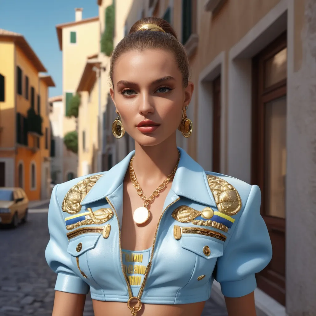 Prompt: Hyperrealistic 3D Alien in 90s italian Rimini lungomare summer and  fashion Moschino, photorealistic, accurate features, Moschino outfit, high resolution 64k, detailed textures, realistic lighting, Rimini lungomare  backdrop, sophisticated, elegant, photorealism, Italian fashion, 90s style, high quality, Moschino, detailed design, accurate, realistic rendering, lifelike, professional, professional lighting 