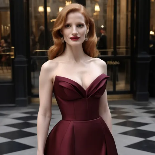 Prompt: Jessica Chastain wearing Prada