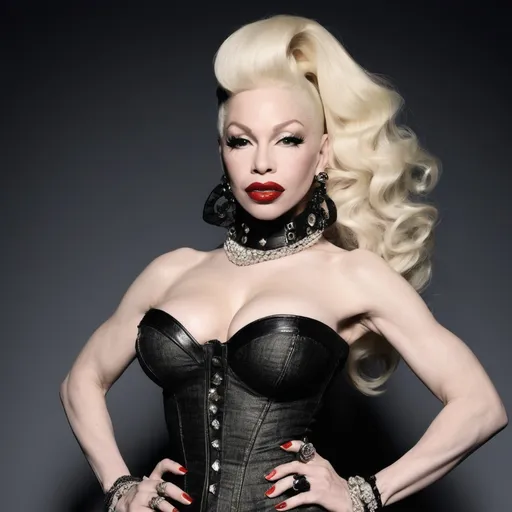 Prompt: Amanda Lepore wearing Jean Paul Gaultier