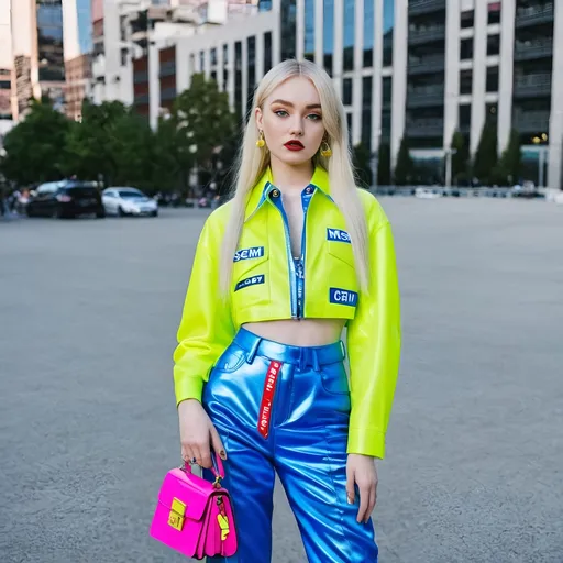 Prompt: Kim Petras wearing MSGM