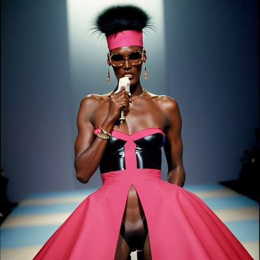 Prompt: (Grace Jones) in MiuMiu fashion