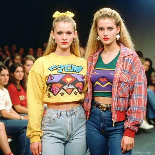 Prompt: 90s fashion show