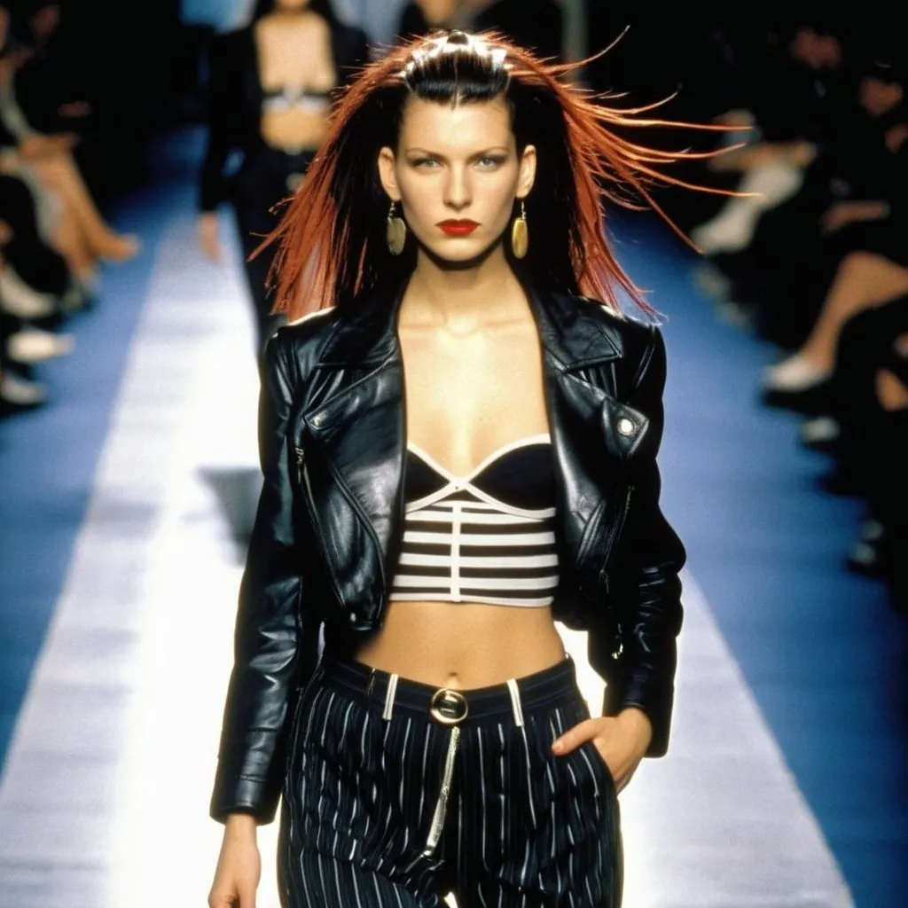 Prompt: Jean Paul Gautier 90s look