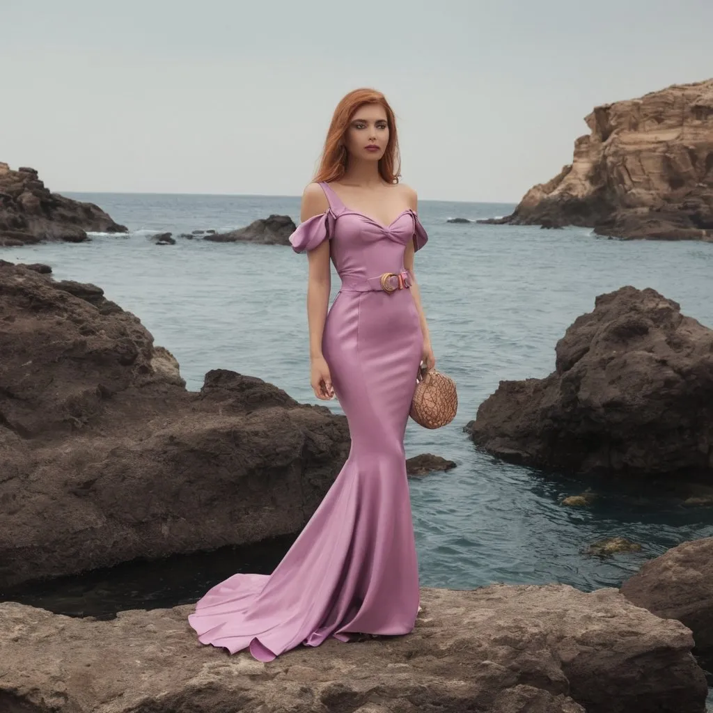 Prompt: Ariel the Mermaid wearing Bottega Veneta