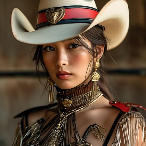 Prompt: MiuMiu cowgirl look