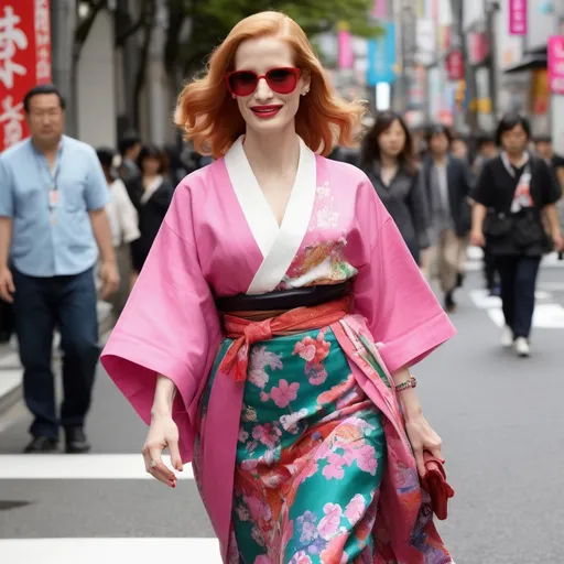 Prompt: Jessica Chastain harajuku girl