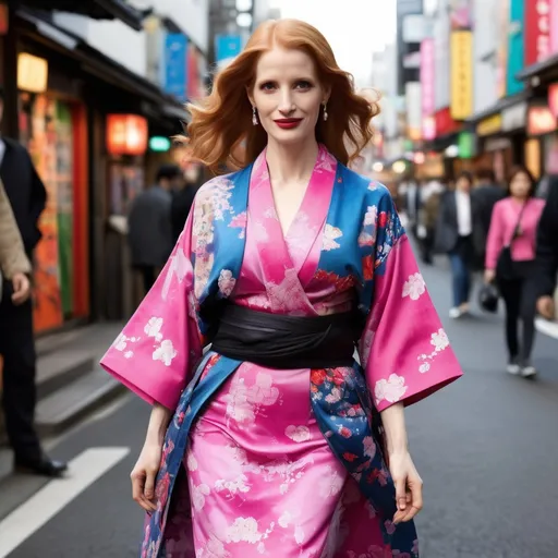 Prompt: Jessica Chastain harajuku girl