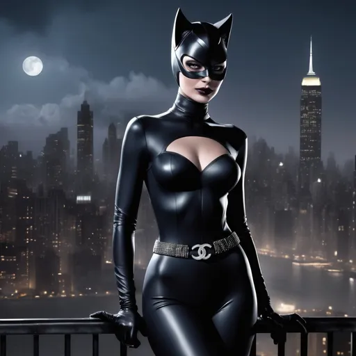 Prompt: Catwoman wearing Chanel 