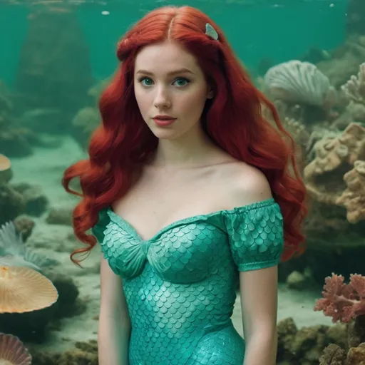 Prompt: Ariel mermaid but in a Wes Anderson Movie