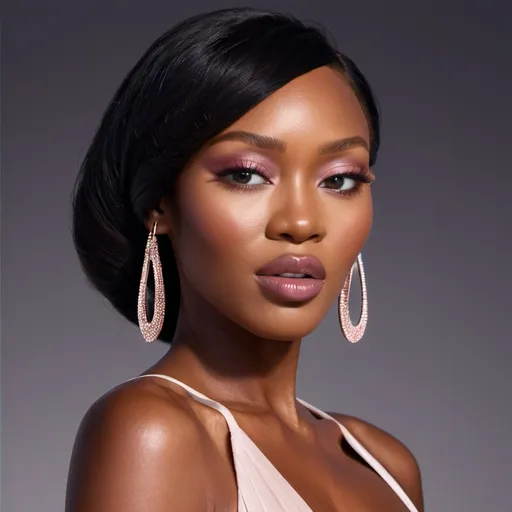 Prompt: Naomi Campbell with Fenty Beauty makeup 