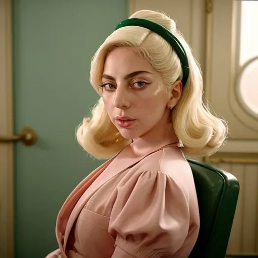 Prompt: Lady Gaga in a Wes Anderson movie