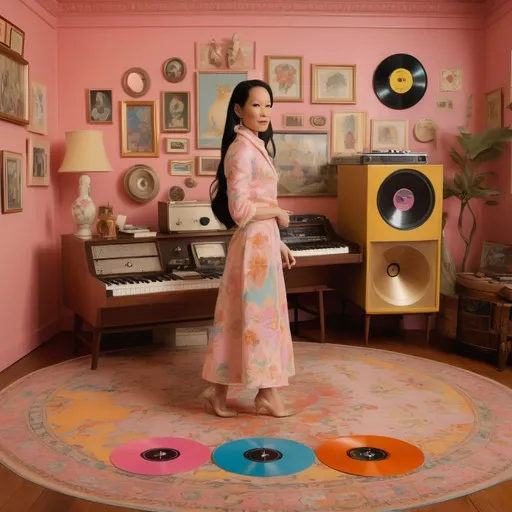 Prompt: Lucy Liu as in a Wes Anderson movie